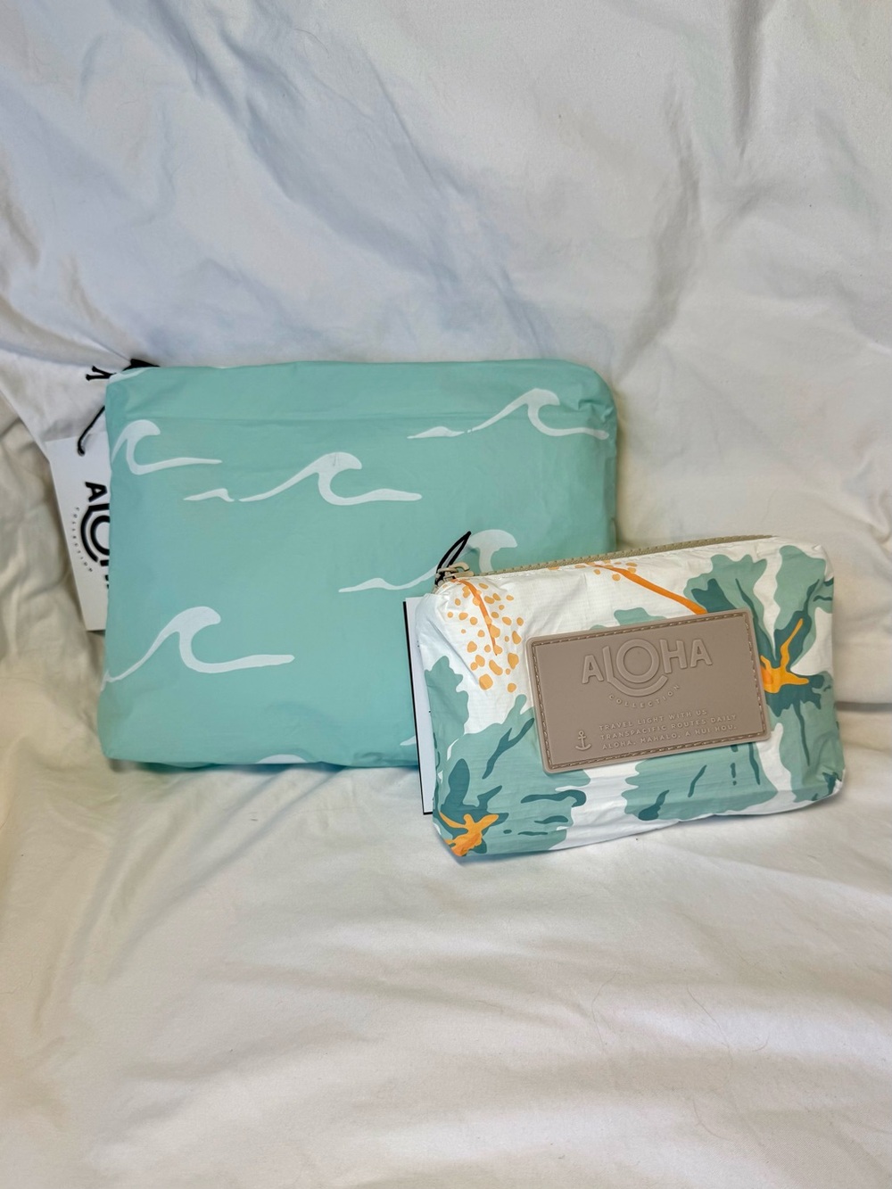 NWT Aloha Collection 2pc Set • Small Seaside LeMU Blue + Mini Taha’a Dry Reef